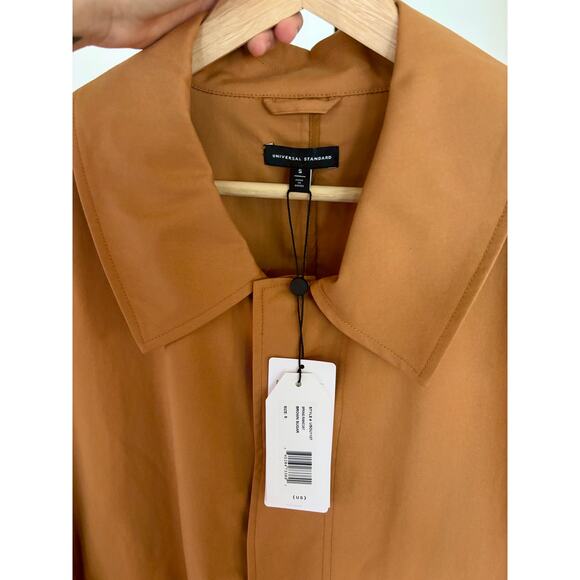 Universal Standard $248 Tan Brown Spring Raincoat Trench Coat NWT- Size 12/14 - Picture 8 of 8